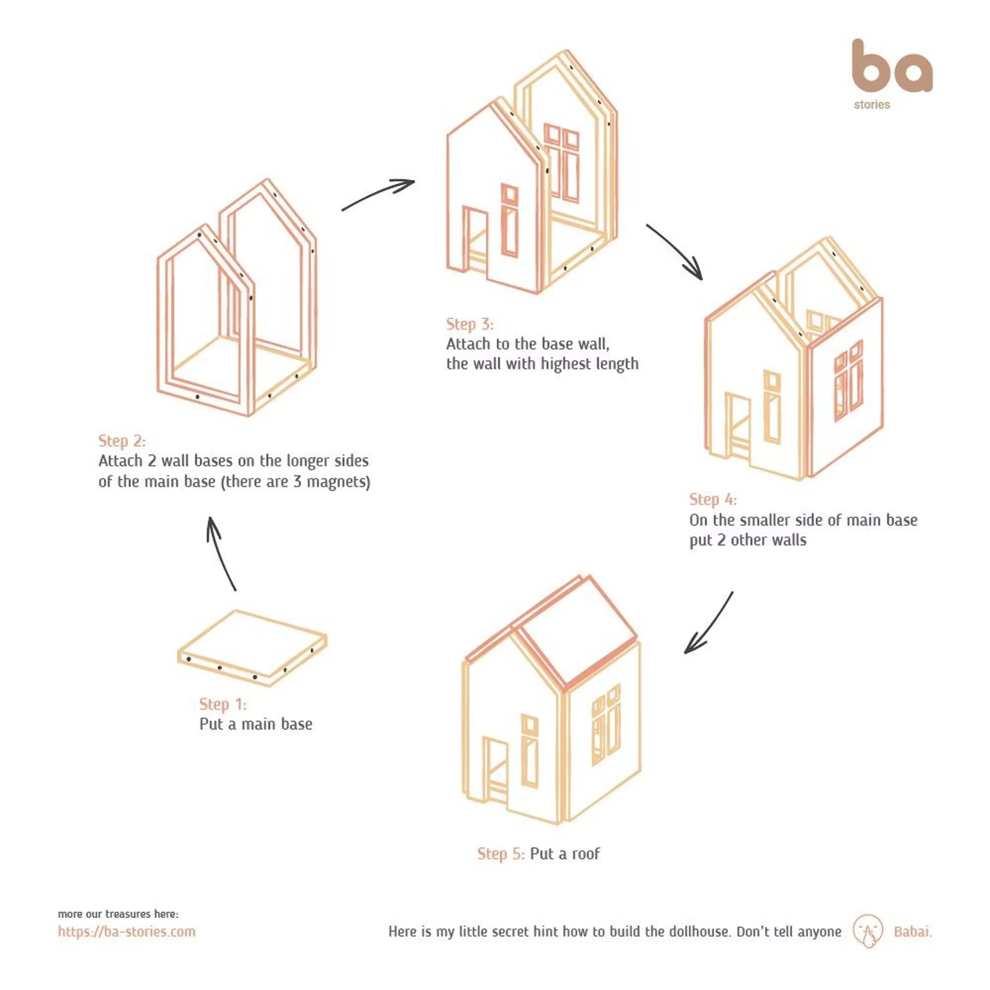 Babai Toys - Puppenhaus Dollhouse on Magnets L