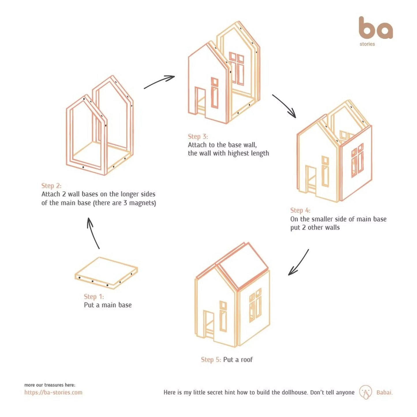 Babai Toys - Puppenhaus Dollhouse on Magnets M