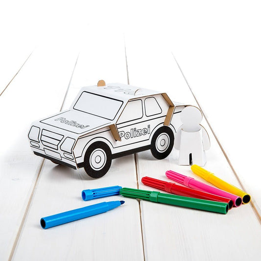 Calafant - Polizeiauto zum Anmalen & Spielen