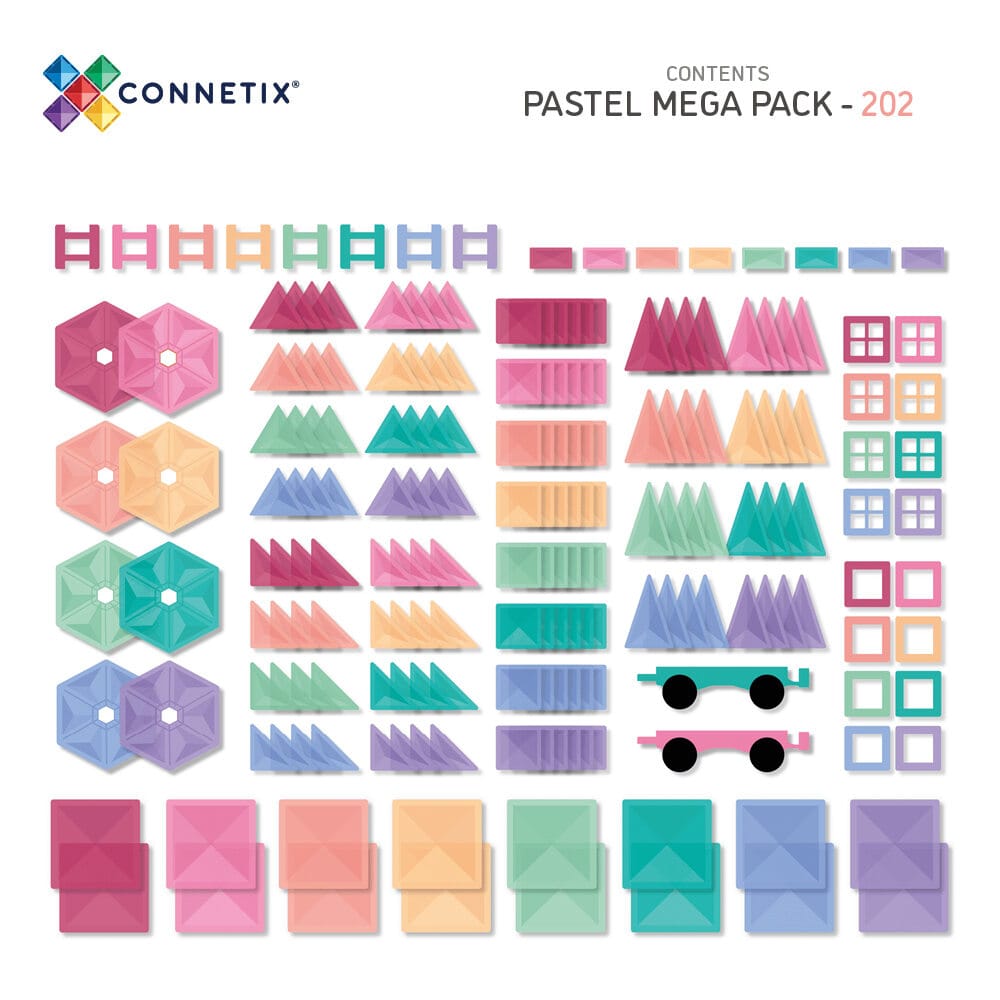 Connetix - Magnetbausteine "Pastel Mega Pack" - 202 Teile