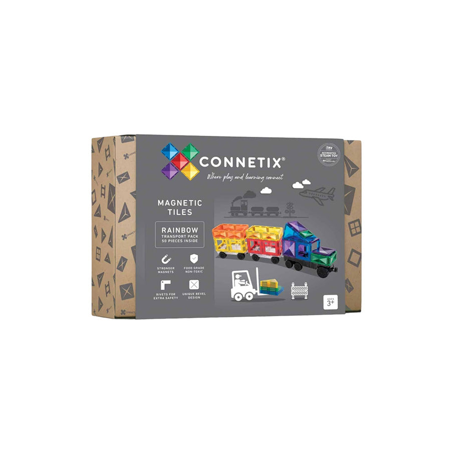 Connetix - Magnetbausteine "Rainbow Transport Pack", 50 Teile