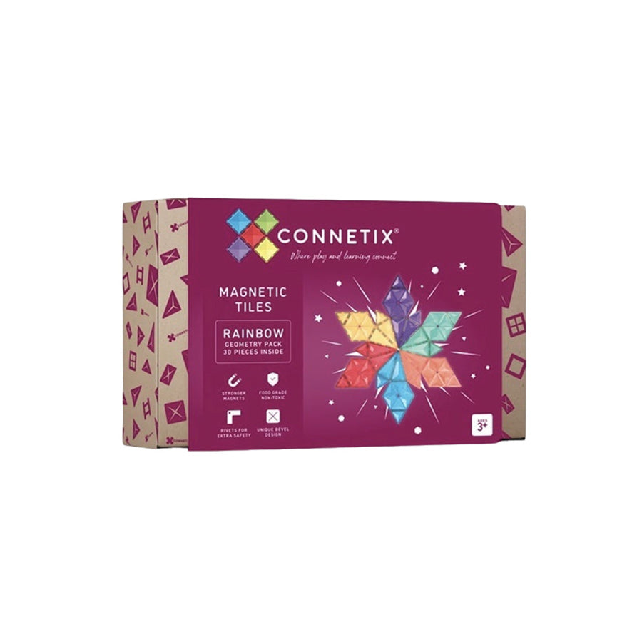 Connetix - Magnetbausteine "Rainbow Geometry Pack", 30 Teile