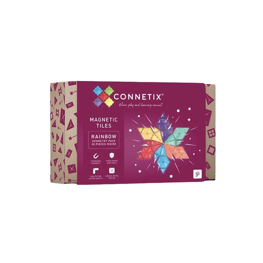 Connetix - Magnetbausteine "Rainbow Geometry Pack", 30 Teile