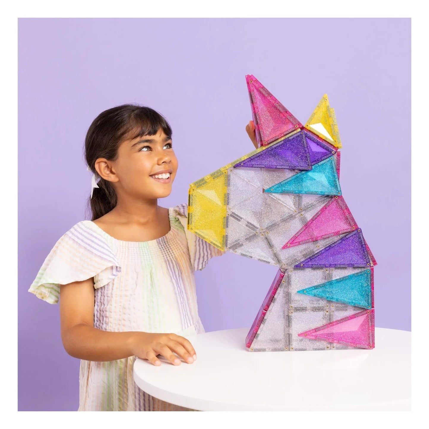 Connetix - Magnetbausteine "Glitter Unicorn", 56 Teile