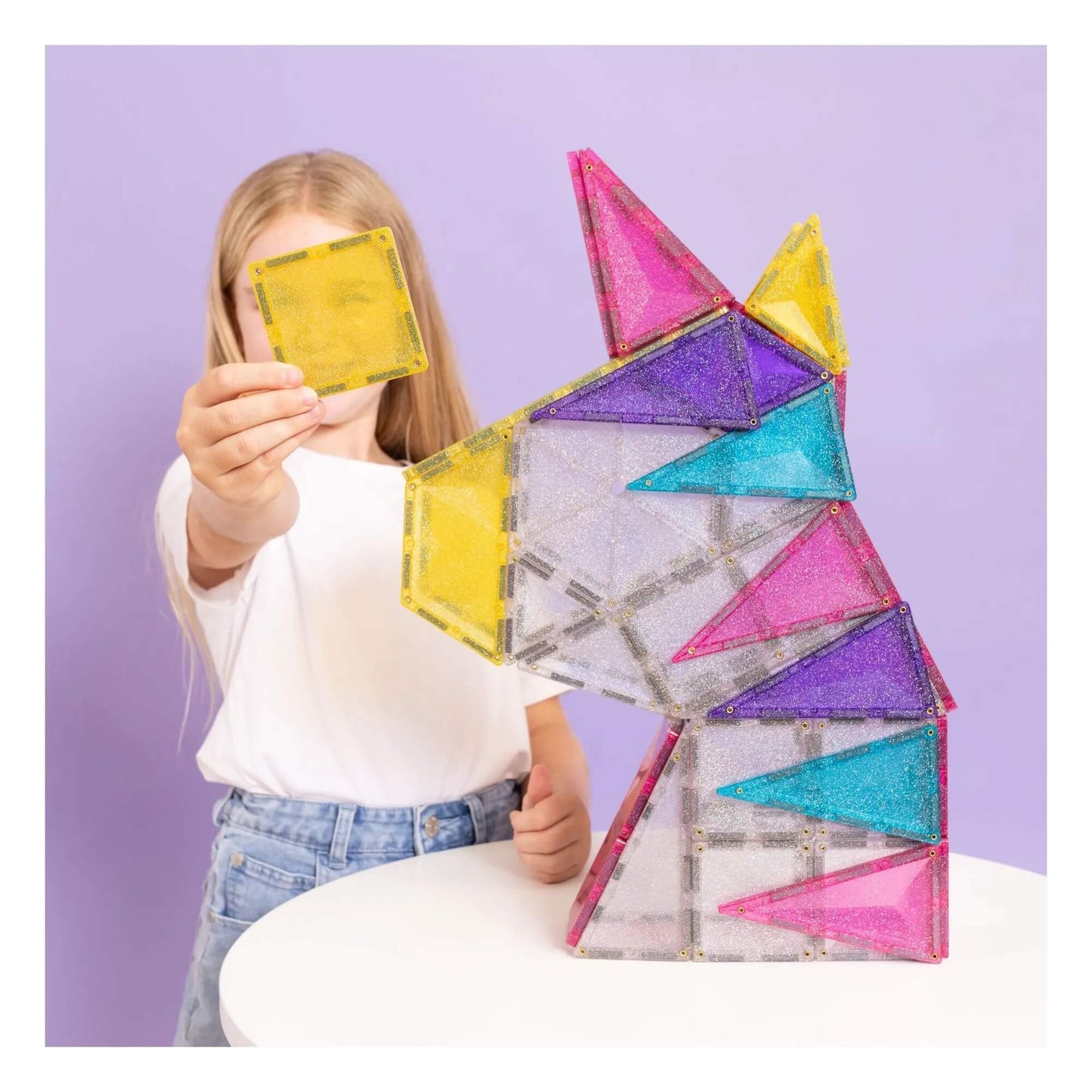 Connetix - Magnetbausteine "Glitter Unicorn", 56 Teile