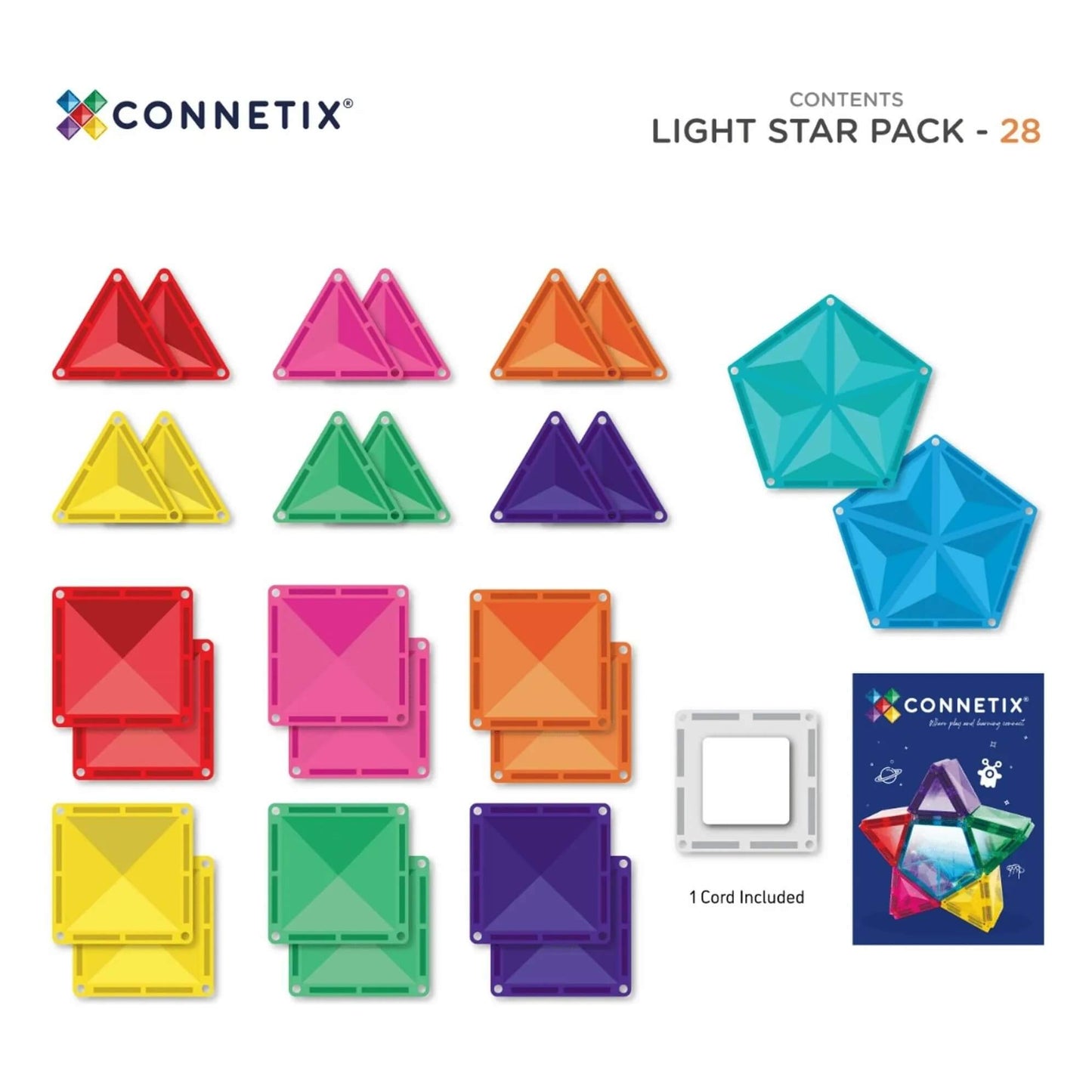 Connetix - Magnetbausteine "Light Star", 28 Teile