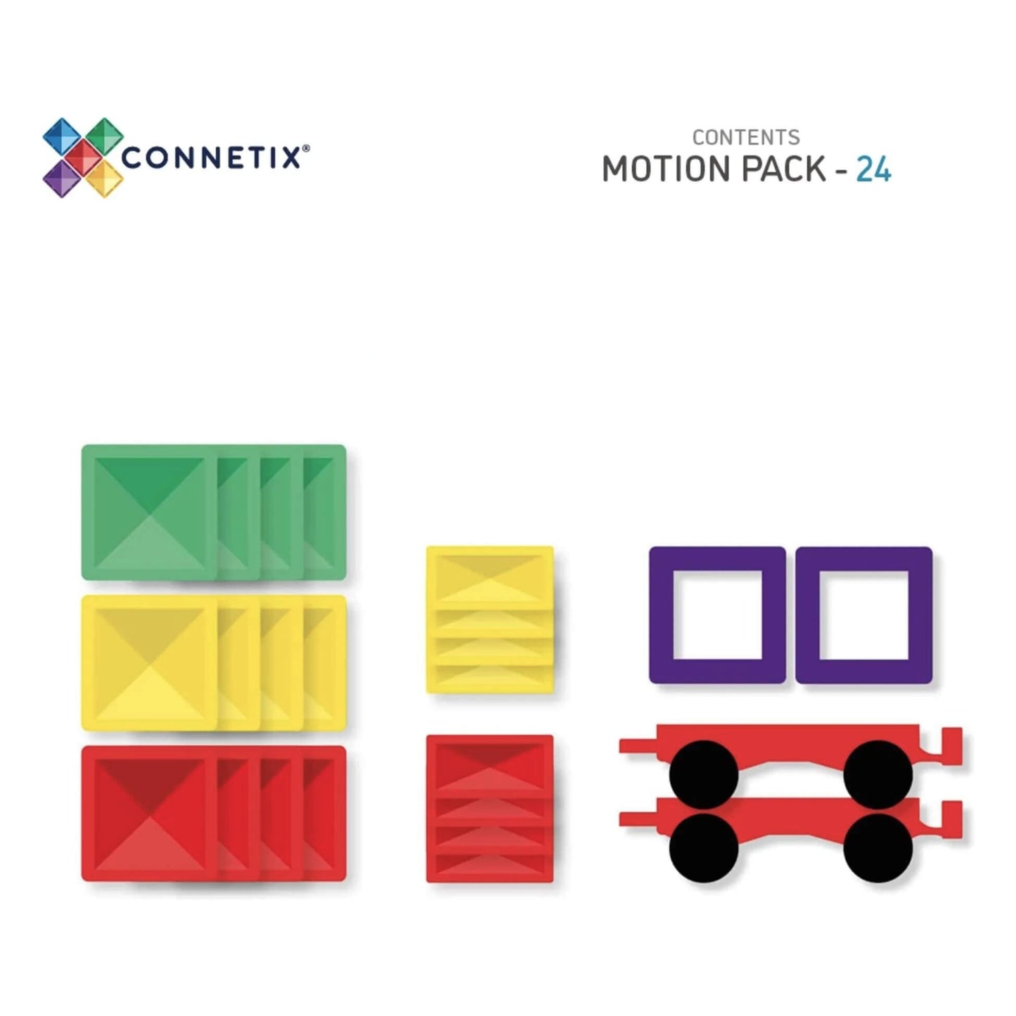 Connetix - Magnetbausteine "Rainbow Motion Pack", 24 Teile