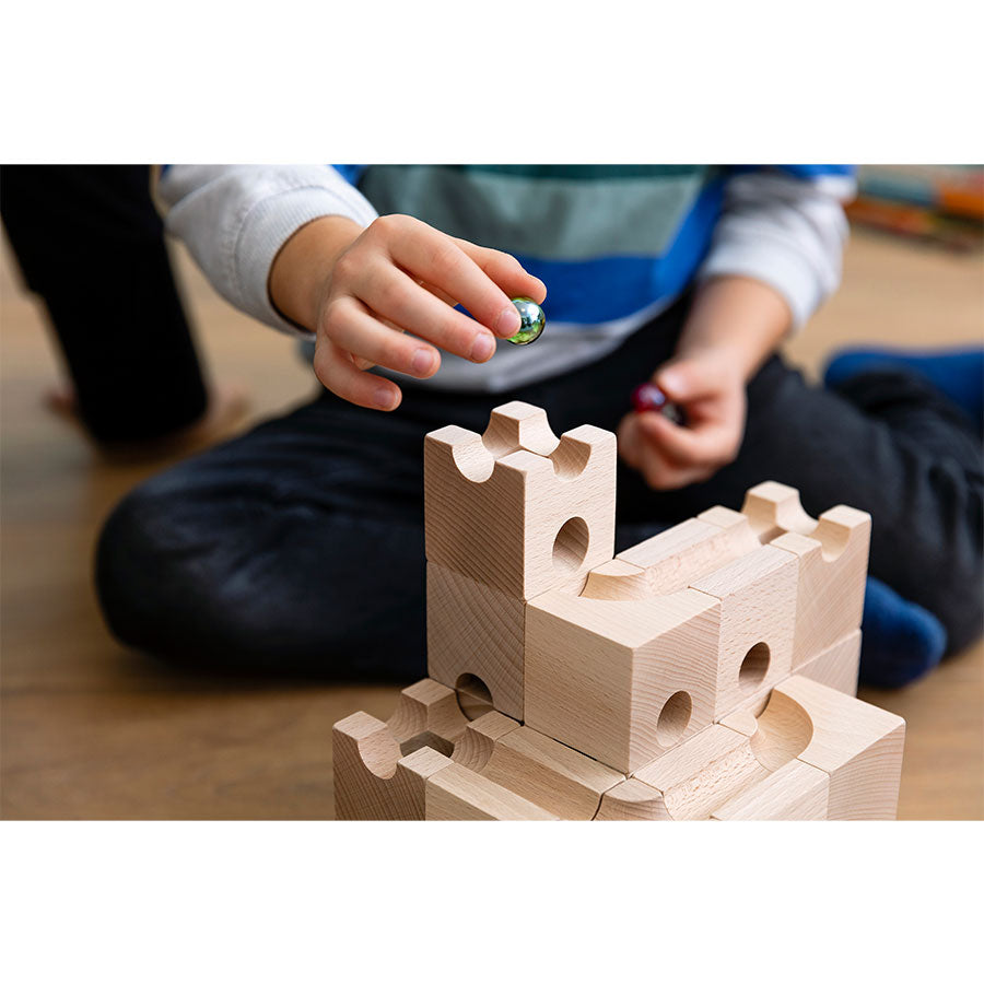 CUBORO Murmeln – 15 originale Glaskugeln für alle Kugelbahnen