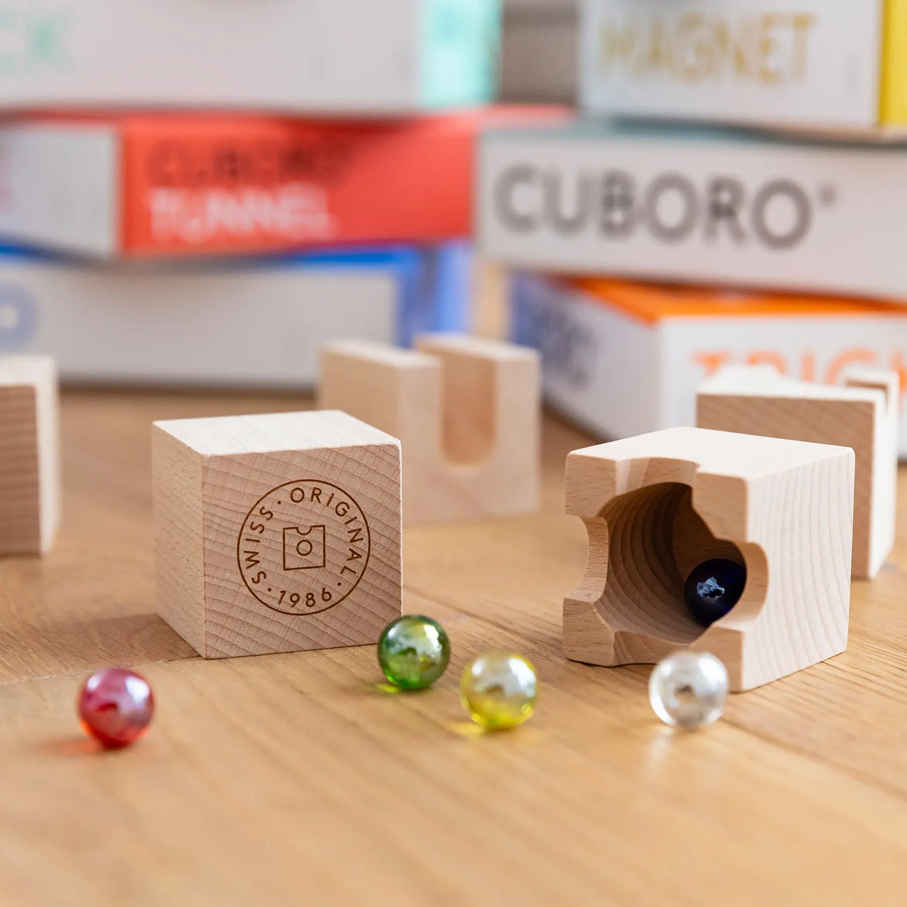 CUBORO Murmeln – 15 originale Glaskugeln für alle Kugelbahnen