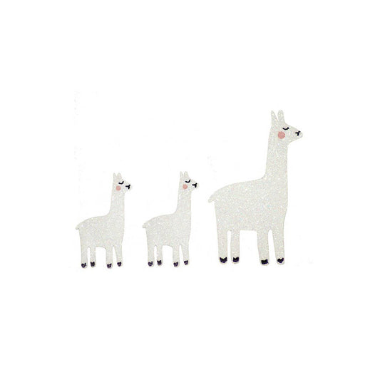 Bügelstoffsticker – Glitter lamas