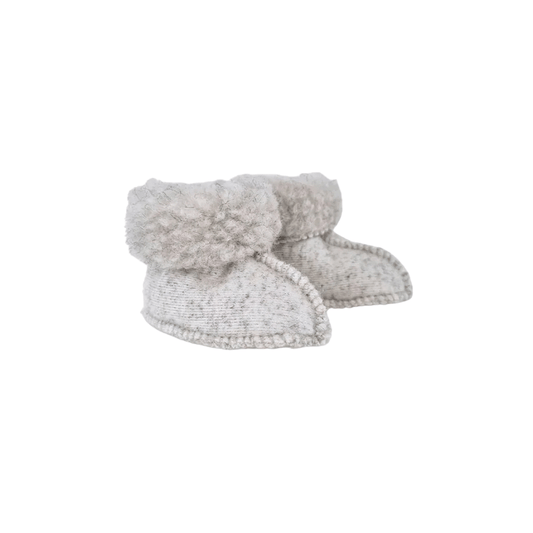 Famvibes - Babyschuhe Grau aus 100 % Schurwolle – warm & sehr weich