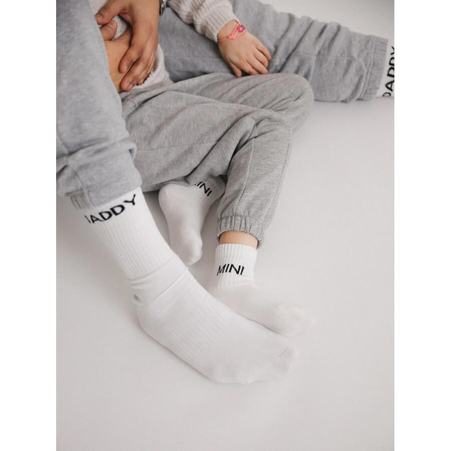 Famvibes Socken DADDY weiß / schwarz – Family Socken aus Baumwolle