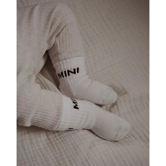 Famvibes Socken MINI weiß / schwarz – Family Socken aus Baumwolle