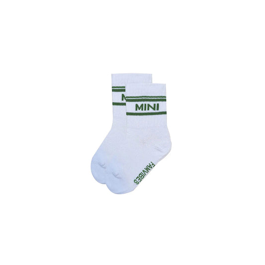 Famvibes Socken MINI weiß / grün – Family Socken aus Baumwolle