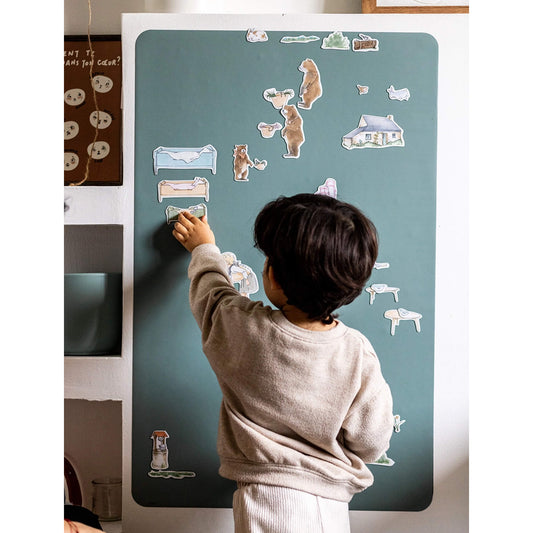 Ferflex - Magnettafel Grün, 90 x 60 cm, Magnetwand inkl. Magnete