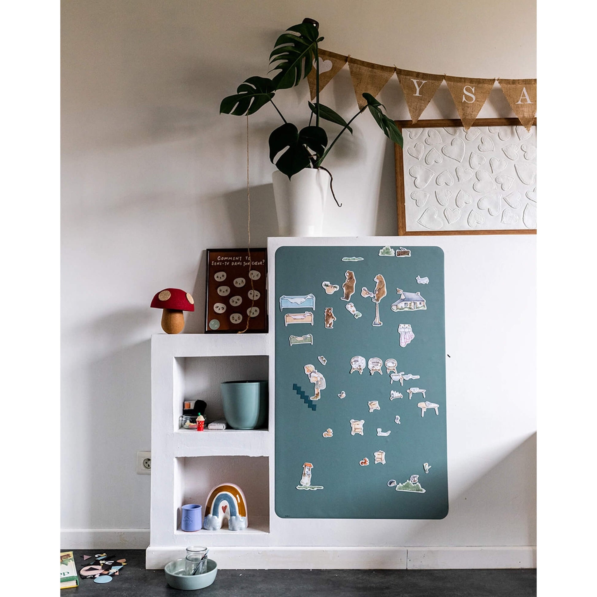 Ferflex - Magnettafel Grün, 60 x 40 cm, Magnetwand inkl. Magnete