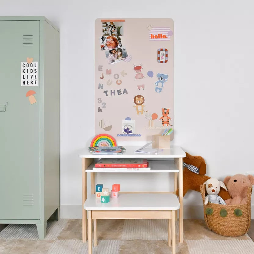 Ferflex - Magnettafel Beige Rose, 90 x 60 cm, Magnetwand inkl. Magnete