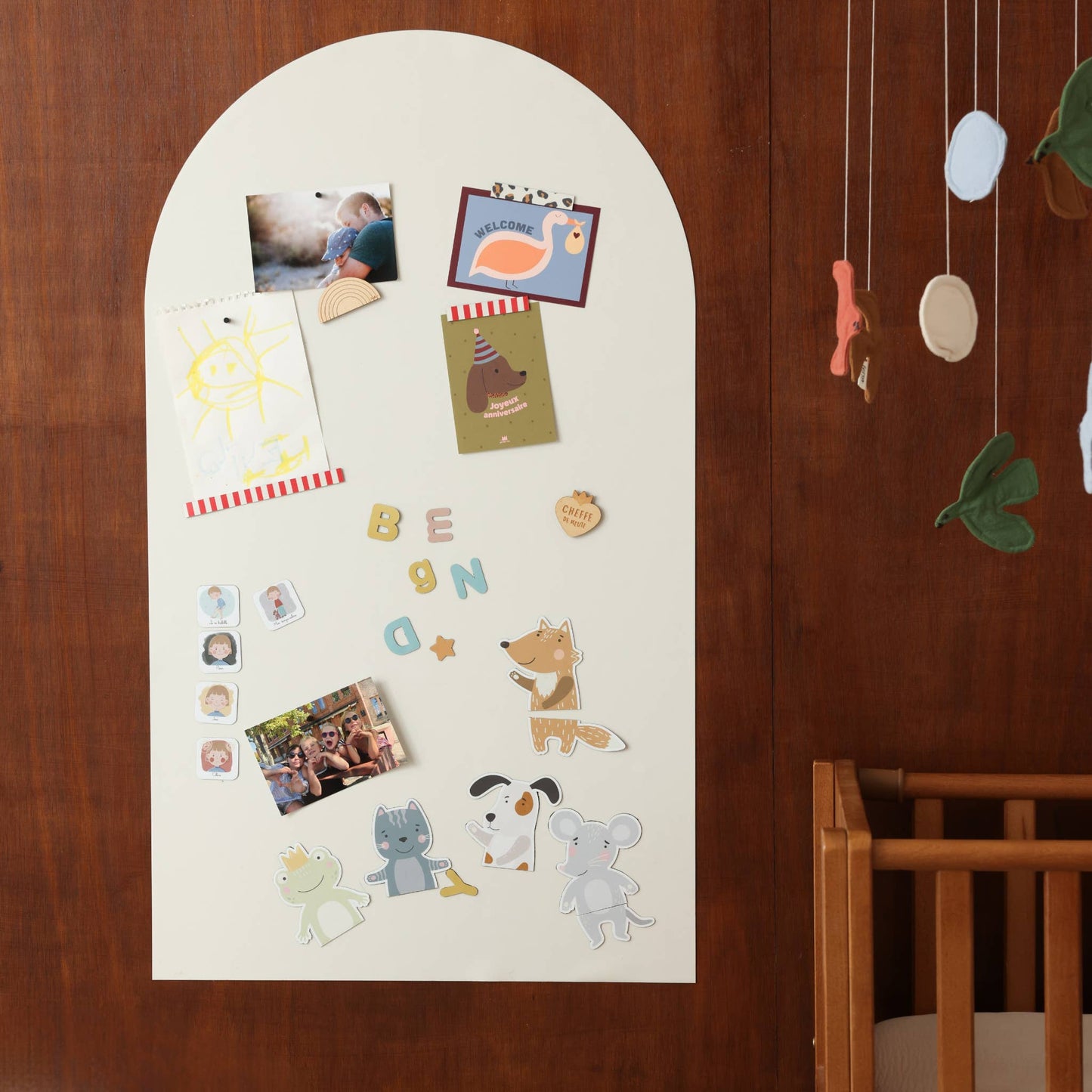 Ferflex - Magnettafel Beige, 100 x 60 cm, Magnetwand inkl. Magnete