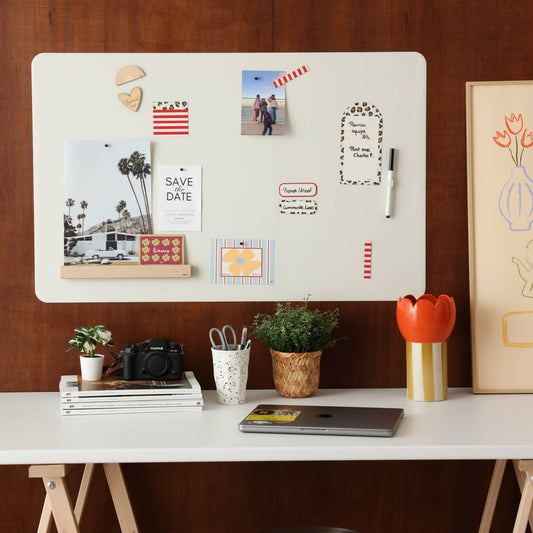 Ferflex - Magnettafel Beige, 60 x 40 cm, Magnetwand inkl. Magnete