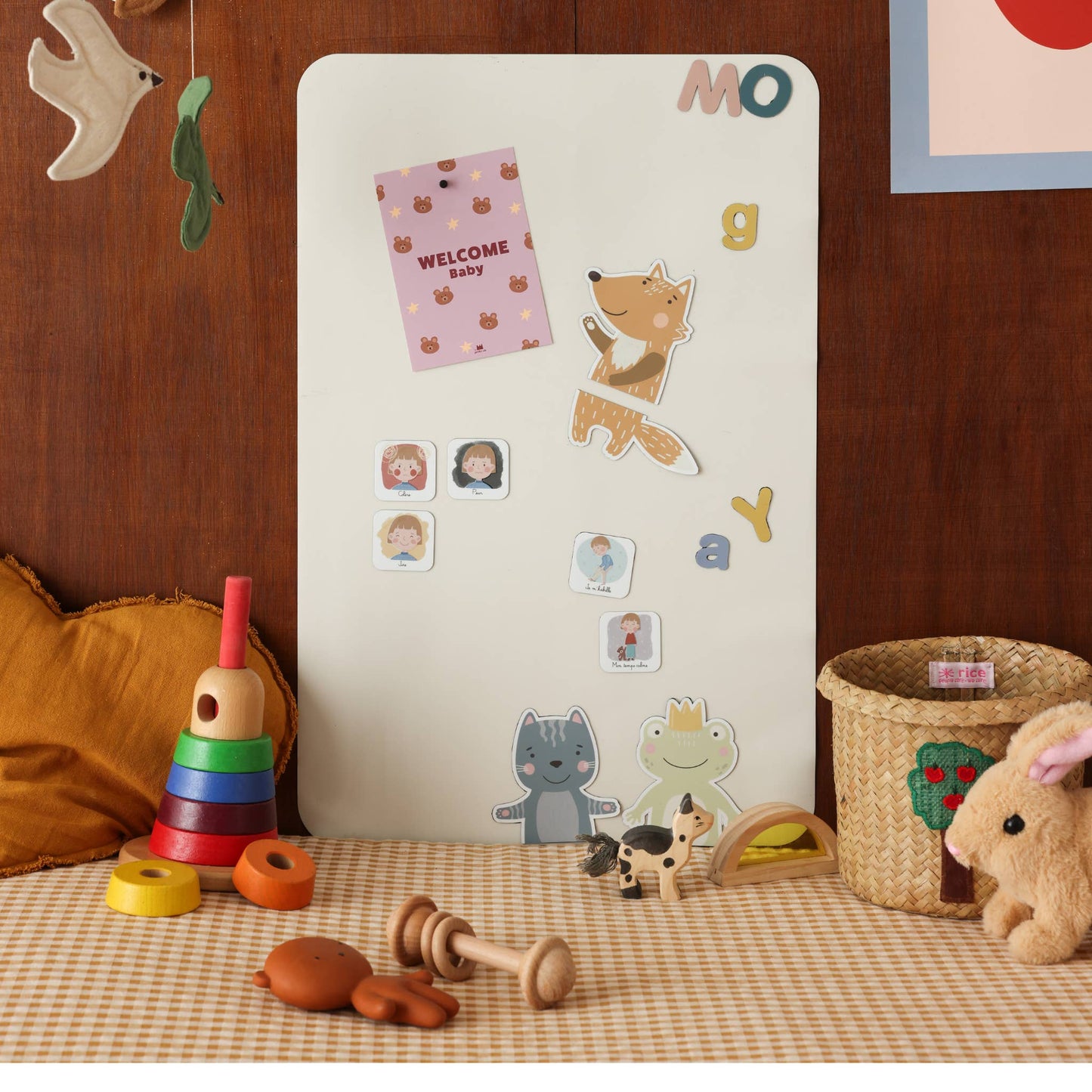 Ferflex - Magnettafel Beige, 60 x 40 cm, Magnetwand inkl. Magnete