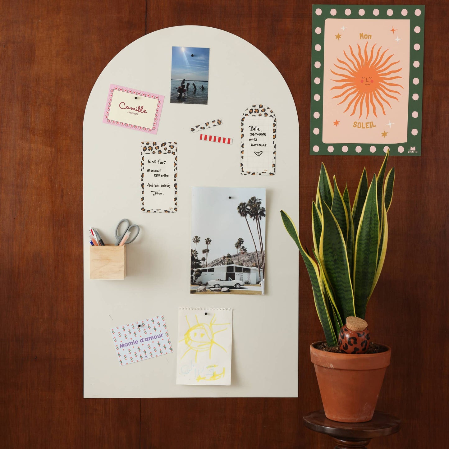 Ferflex - Magnettafel Beige, 100 x 60 cm, Magnetwand inkl. Magnete