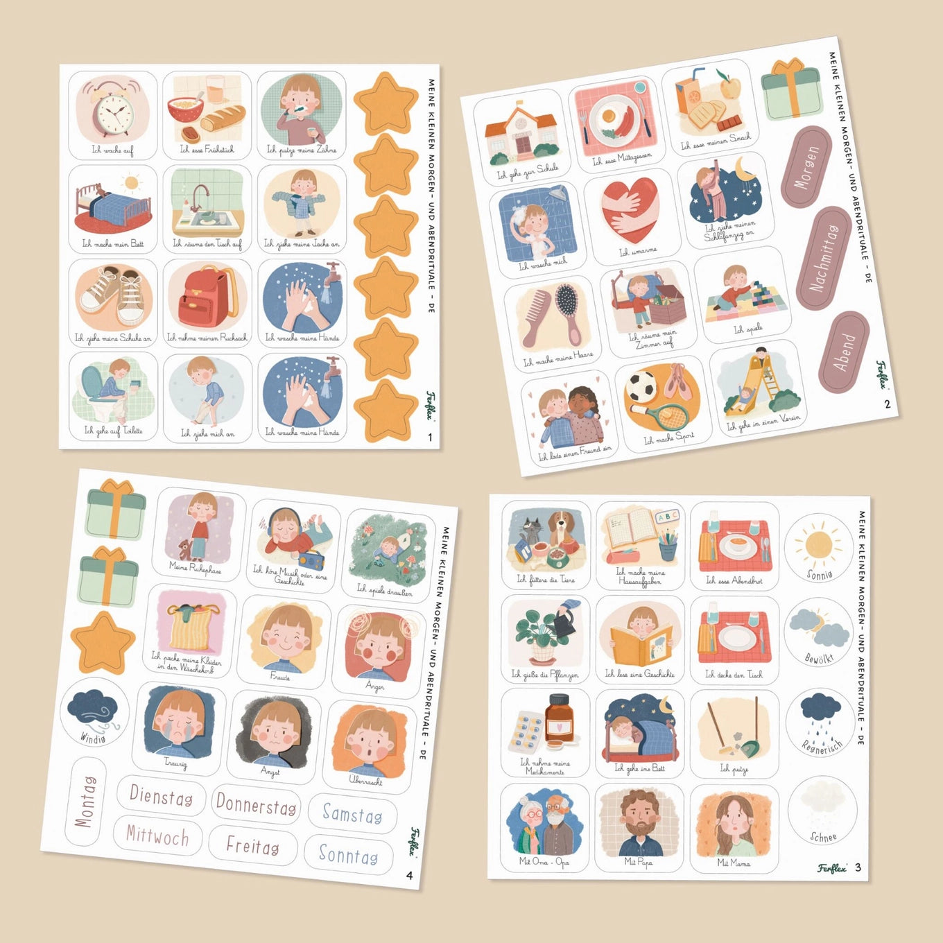 Ferflex – Magnetspiel "Morgen- und Abendroutine für Kinder", Deutsch