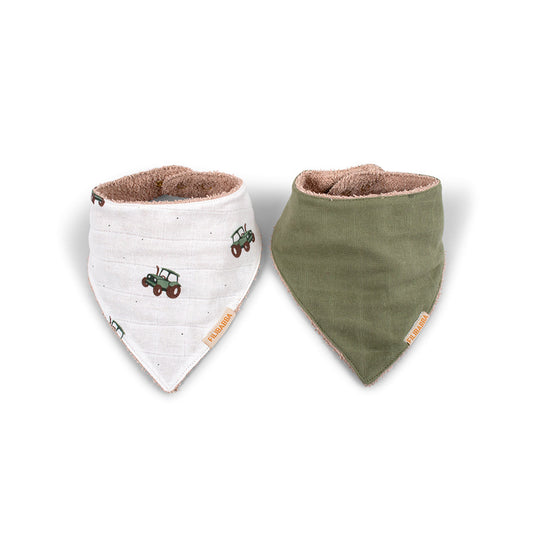 Filibabba - Bandana-Lätzchen Traktor, 2er-Pack