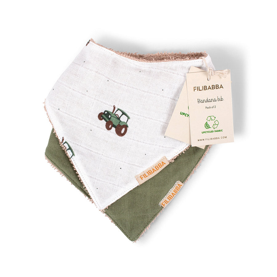 Filibabba - Bandana-Lätzchen Traktor, 2er-Pack