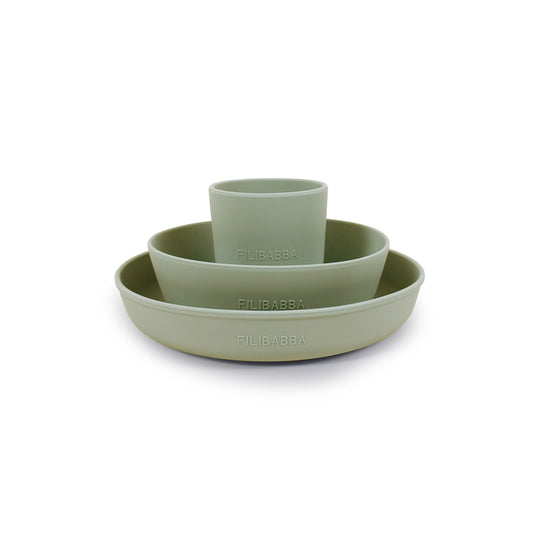 Filibabba - Geschirrset aus Silikon "Green"