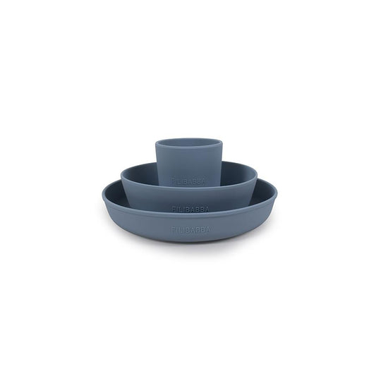 Filibabba - Geschirrset aus Silikon "Powder Blue"