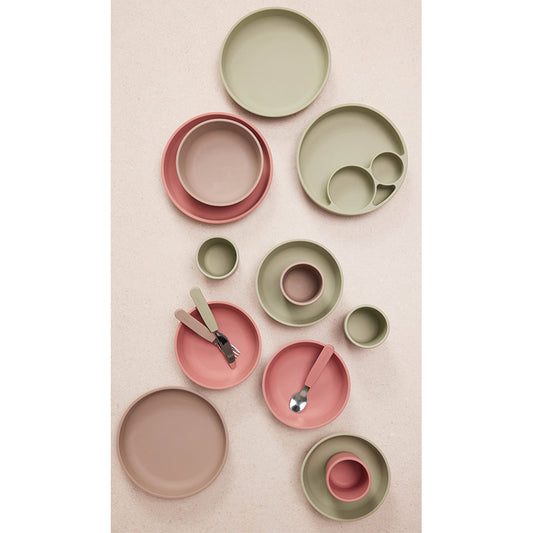 Filibabba - Geschirrset aus Silikon "Warm Grey"