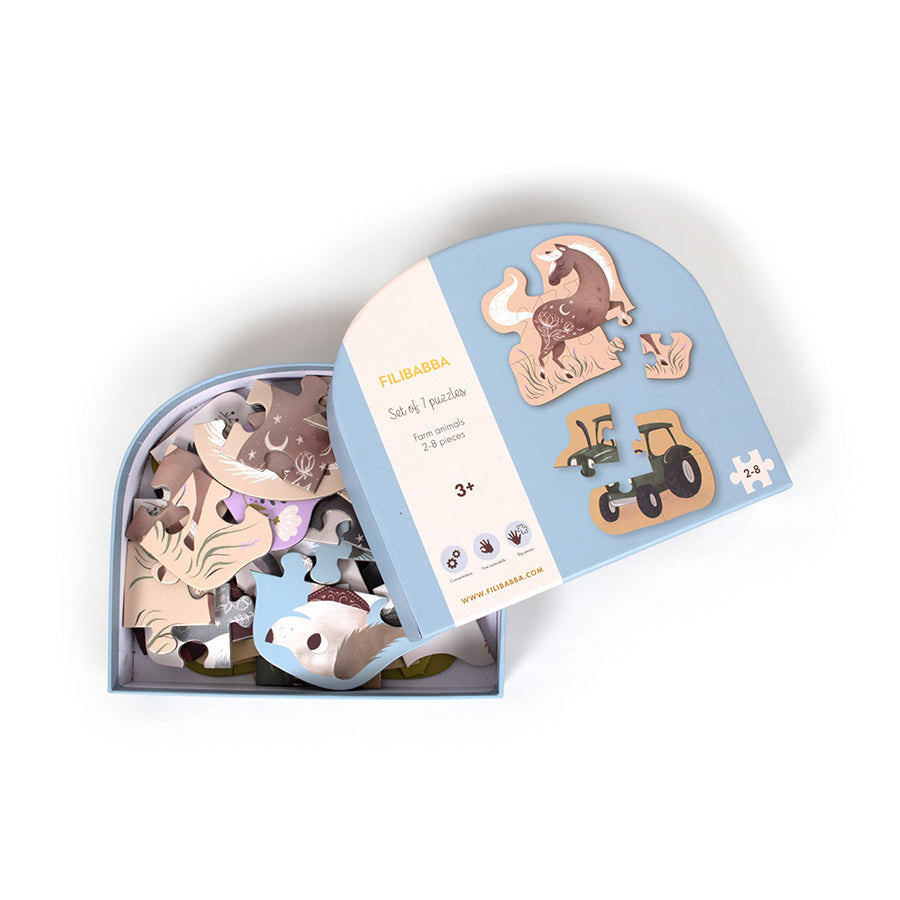 Filibabba - Puzzle Farm Animals, 7-tlg