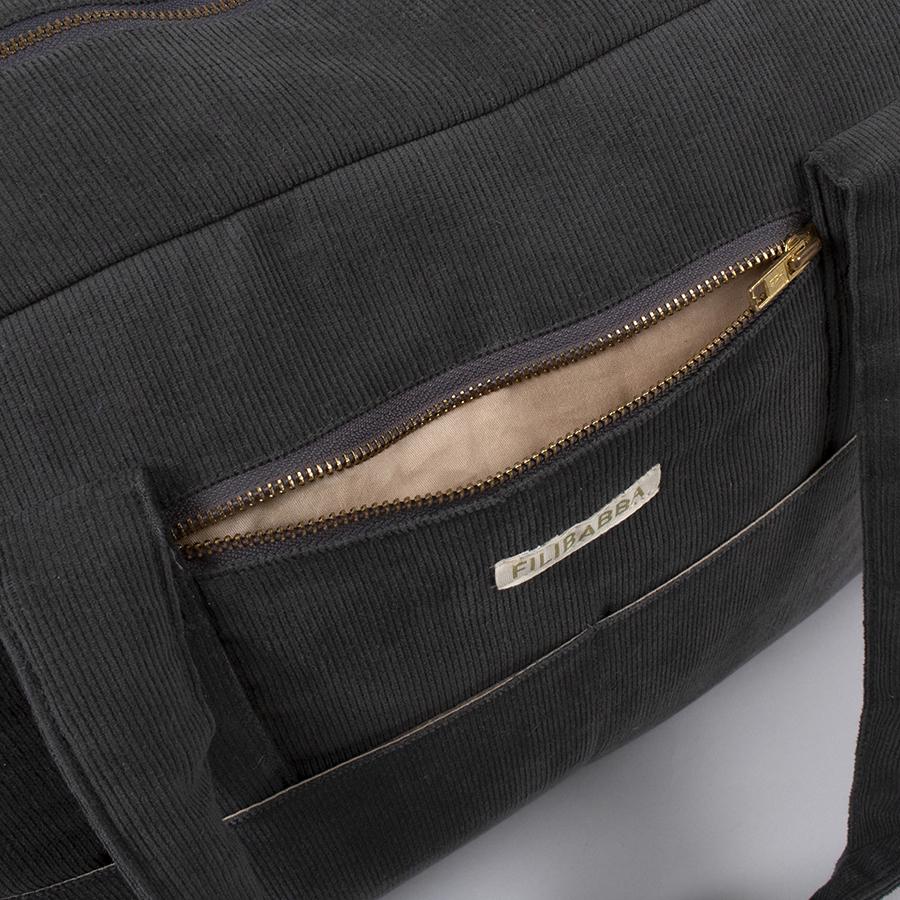 WICKELTASCHE MOMMY BAG CORD STONE GREY