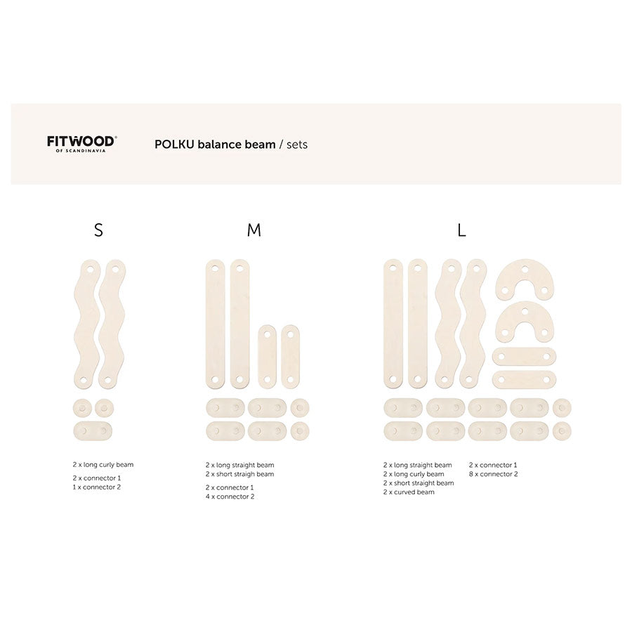 FitWood - Schwebebalken / Balancierbalken "Polku"  S