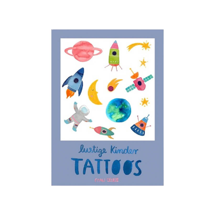 Frau Ottilie – Kindertattoos "Weltraum", vegan & dermatologisch getestet