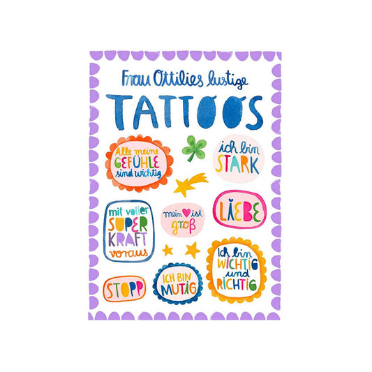 Frau Ottilie – Kindertattoos "Affirmationen", dermatologisch getestet