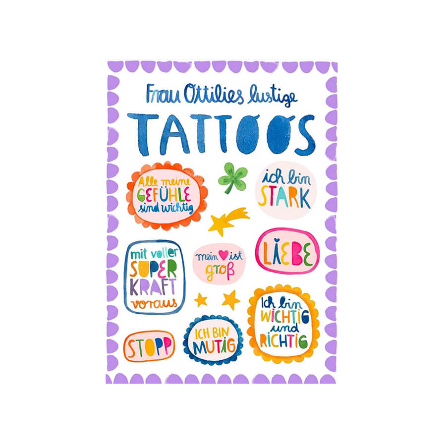 Frau Ottilie – Kindertattoos "Affirmationen", dermatologisch getestet