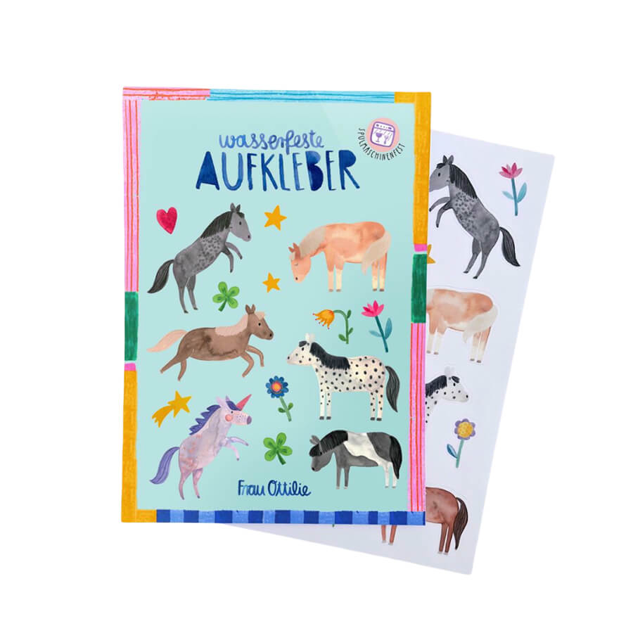Frau Ottilie – Spülmaschinenfeste Sticker "Pferde", DIN A5