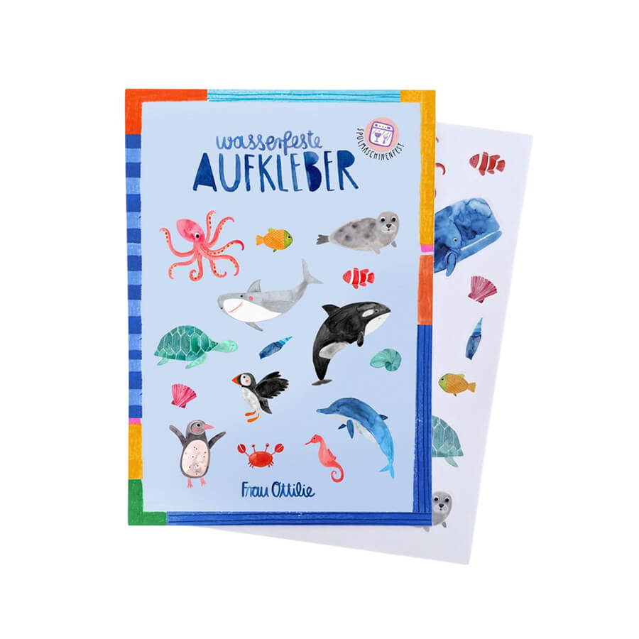 Frau Ottilie – Spülmaschinenfeste Sticker "Meer", DIN A5