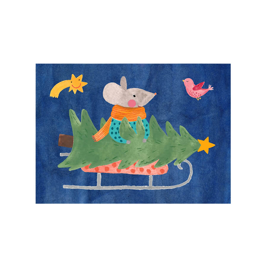 Frau Ottilie – Weihnachtskarte aus Recyclingpapier, hochwertig