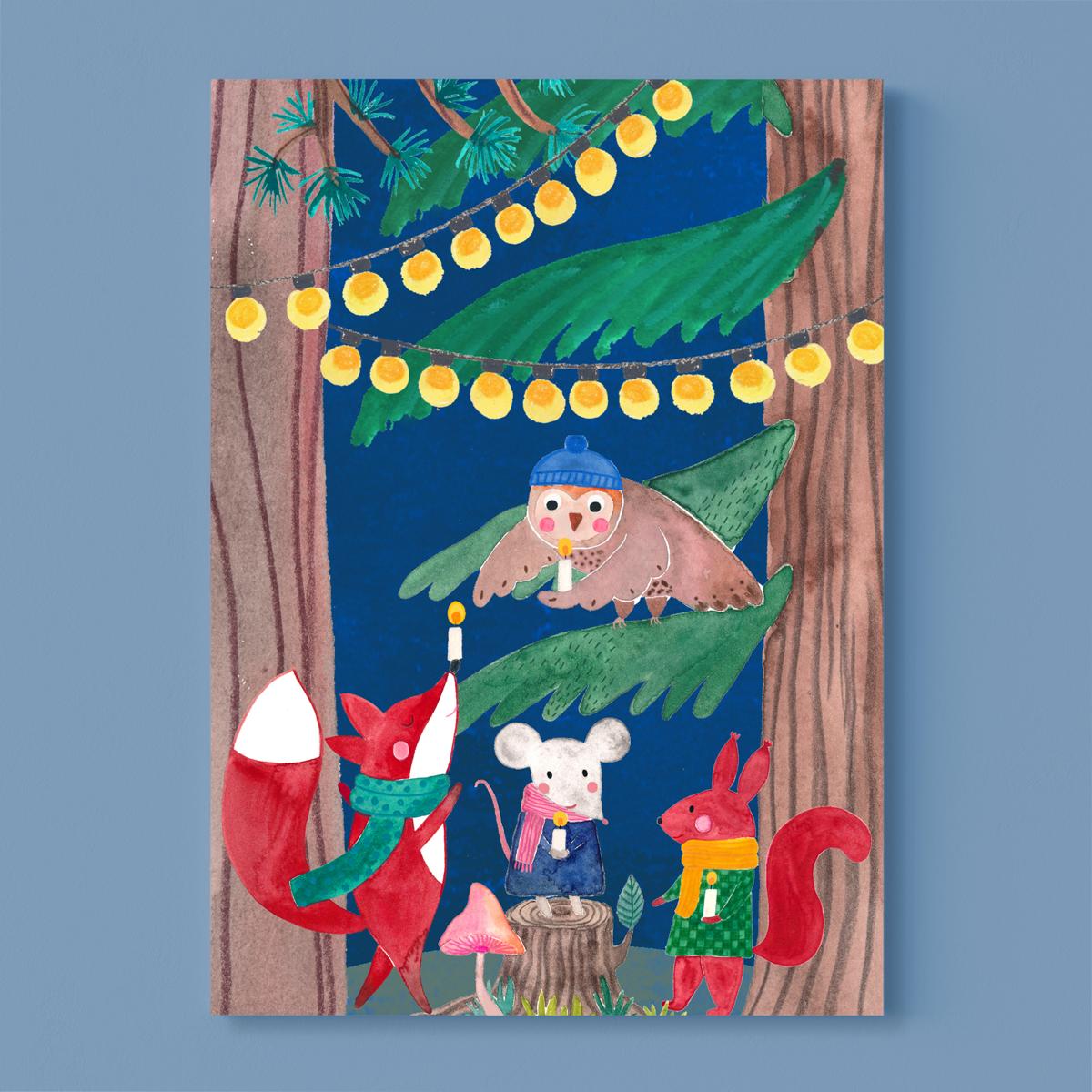 Frau Ottilie – Weihnachtskarte aus Recyclingpapier, hochwertig