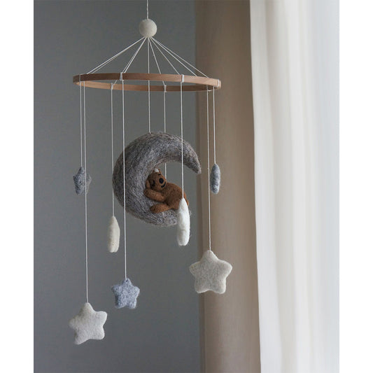 Gamcha - Baby Mobile "Bear & Moon", handgefertigt