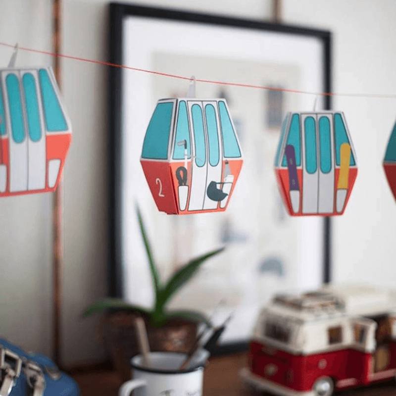 Roadtyping – Gondel Adventskalender, 24 Gondeln, wiederverwendbar