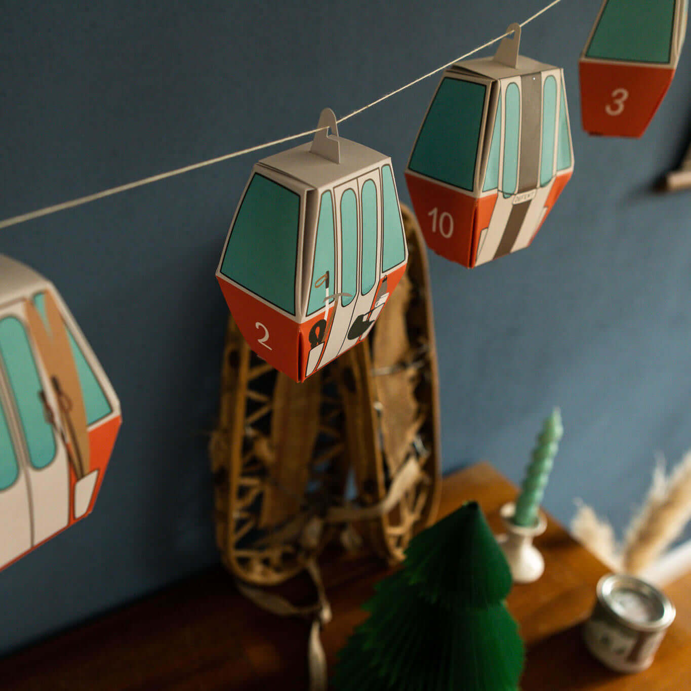 Roadtyping – Gondel Adventskalender, 24 Gondeln, wiederverwendbar