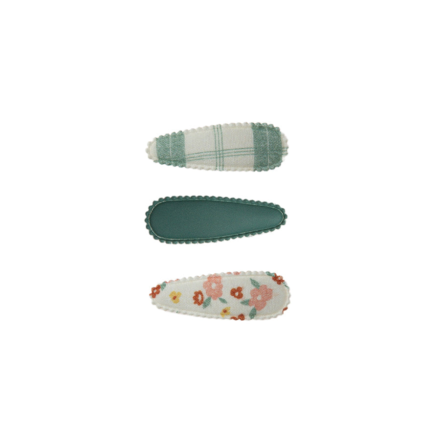 Grech & Co - Haarspangen "Fern Plaid", 3er Set