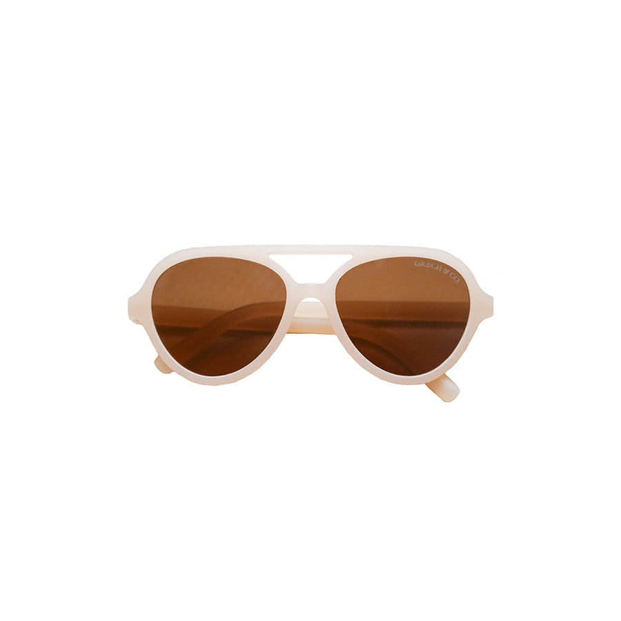 Grech & Co - Polarisierte Sonnenbrille Aviator "Creamy White"