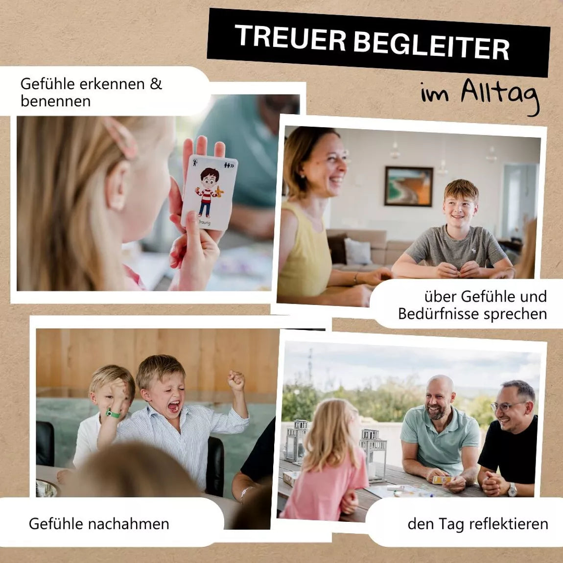 Hanniline - Brettspiel „Achterbahn der Gefühle“ – Familienspiel ab 6 Jahren