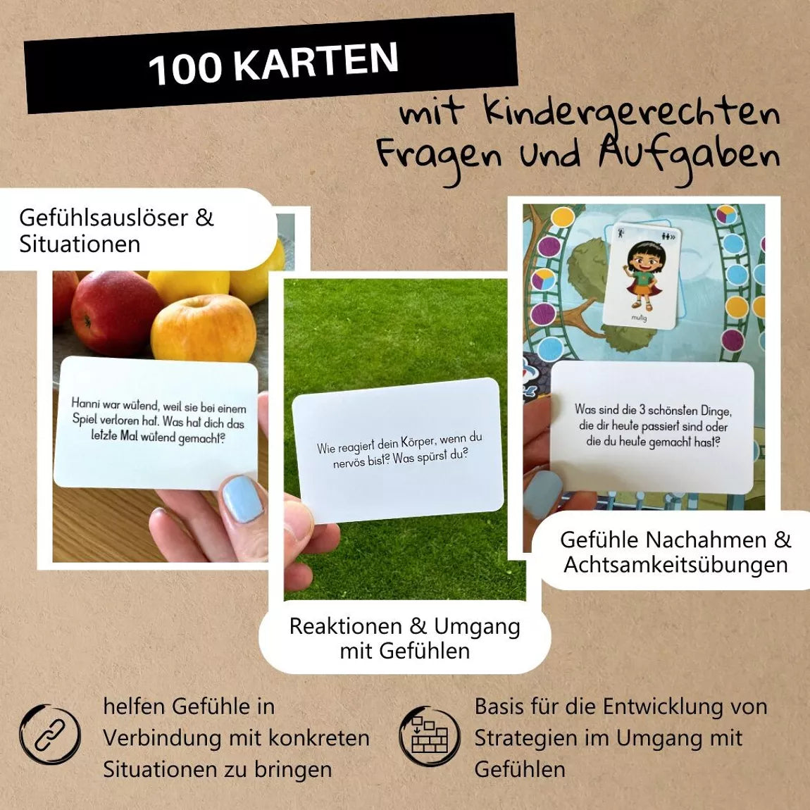 Hanniline - Brettspiel „Achterbahn der Gefühle“ – Familienspiel ab 6 Jahren