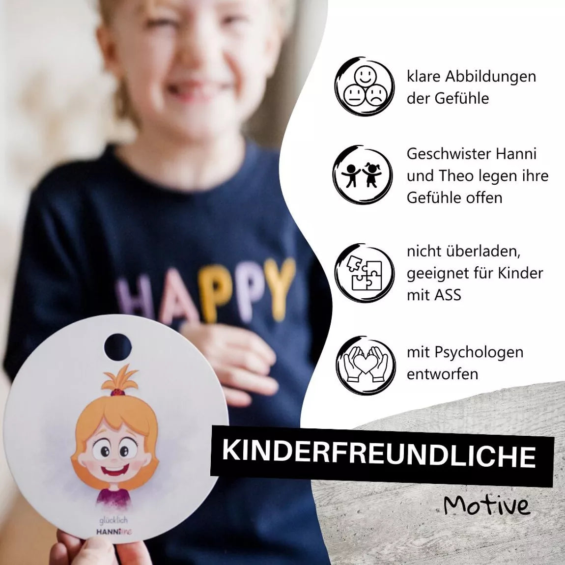 Hanniline - Gefühlskarten für Kinder (2-7 Jahre)