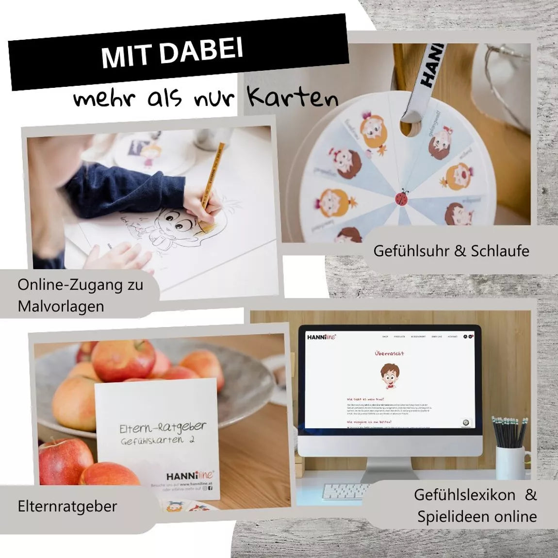Hanniline - Gefühlskarten für Kinder (2-7 Jahre)